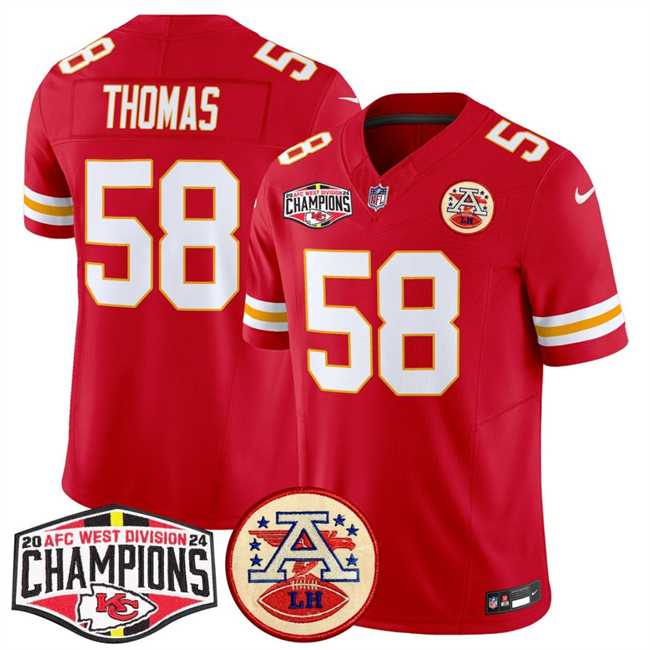 Men's Kansas City Chiefs #58 Derrick Thomas Red F.U.S.E. 2024 AFC West Division Champions Vapor Limited Stitched Jersey,We sell and wholesale Men's Kansas City Chiefs #58 Derrick Thomas Red F.U.S.E. 2024 AFC West Division Champions Vapor Limited Stitched Jersey on line form chian!
